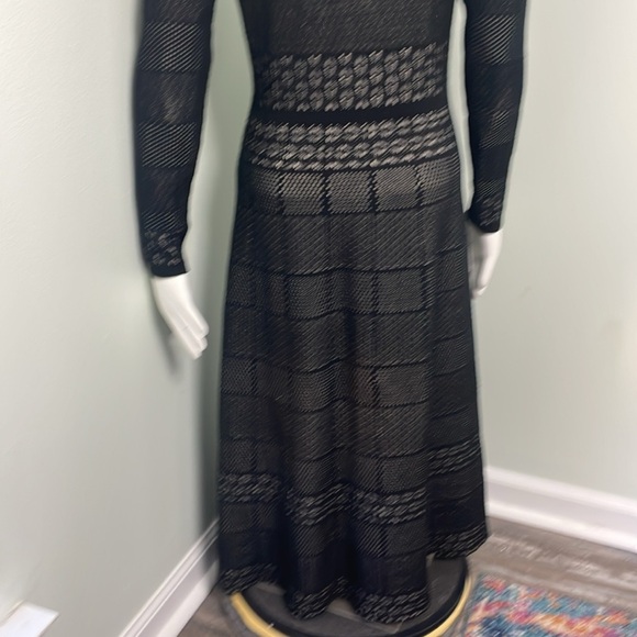 Gal Meets Glam Black Heidi Sweater Knit Long Sleeve Midi Dress Medium - Picture 12 of 12